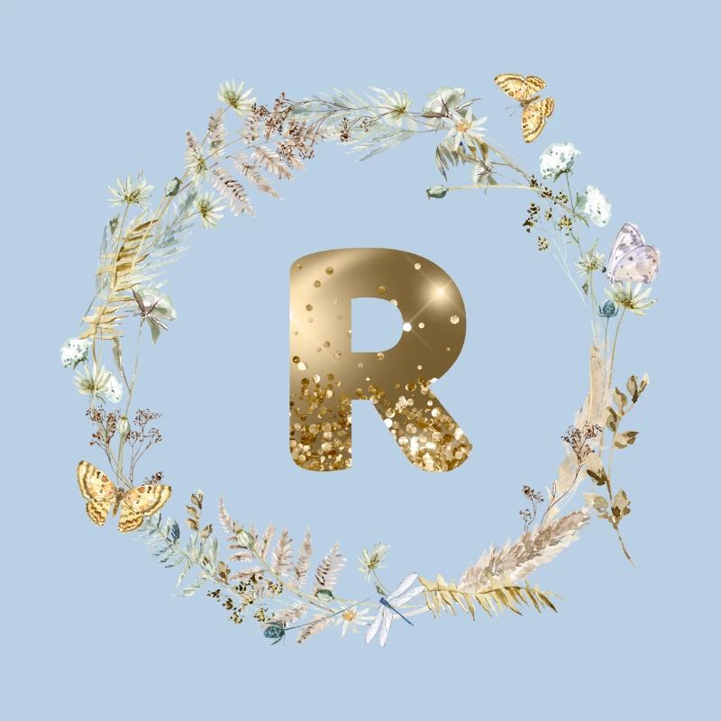 R Monogramm Glitter Boho Kranz