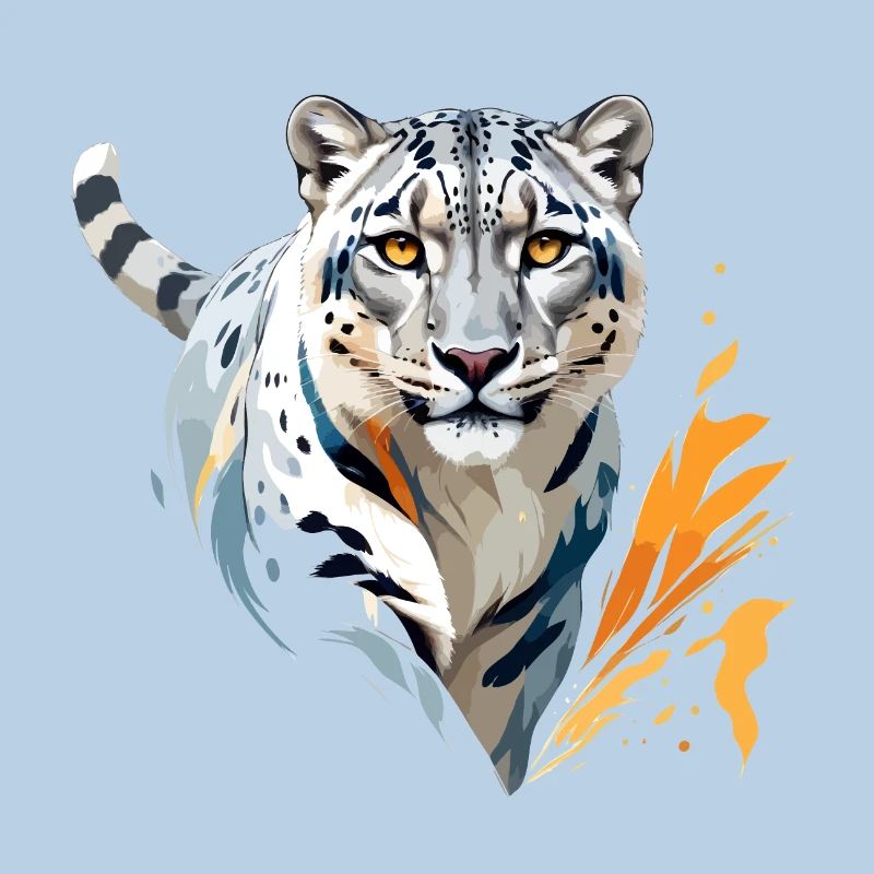 Schneeleopard Vektorgrafik mit lebendiger Illustration
