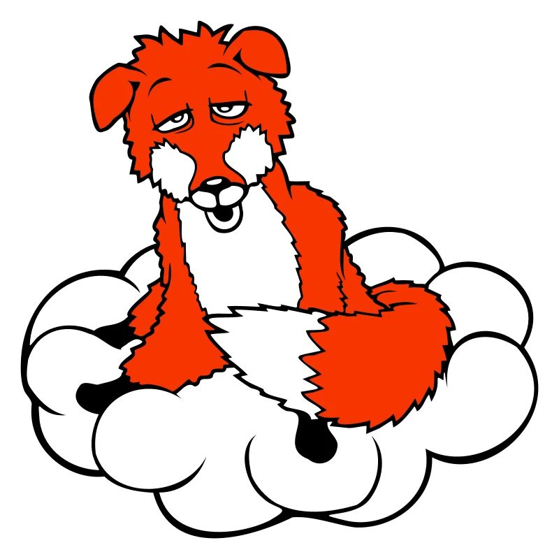 Fox On Cloud Tired Confused Dazed Crazy