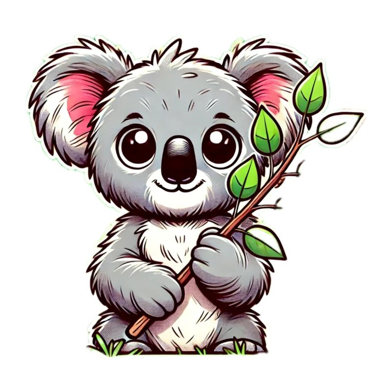 Koala with eucalyptus