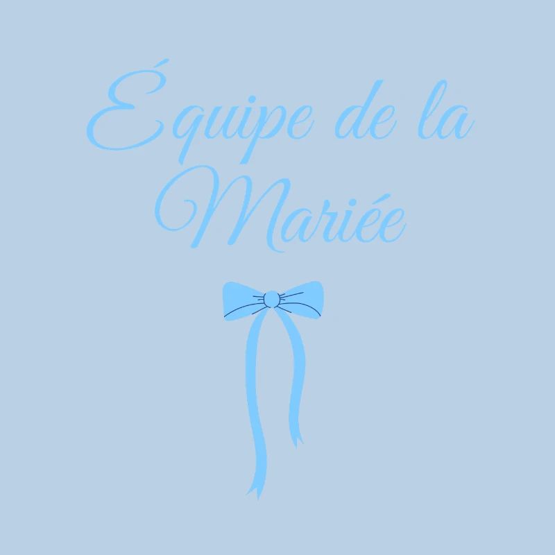 Équipe la mariée noeud bleu