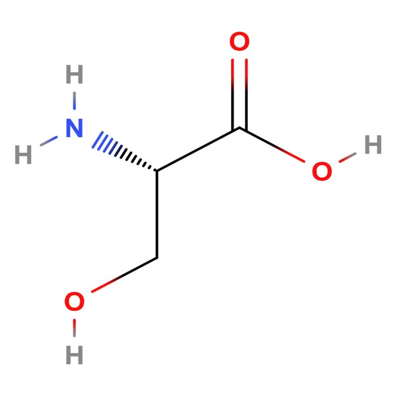 Serine Molecule - Colored Structural Formula