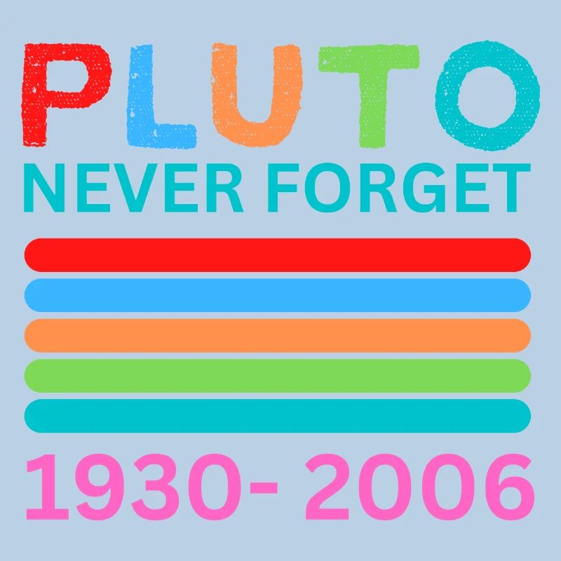 Pluto Never Forget Retro Space Science Pluto Desig