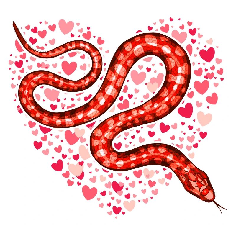 Valentinstag Schlange Ich stehle Herzen Python Lover