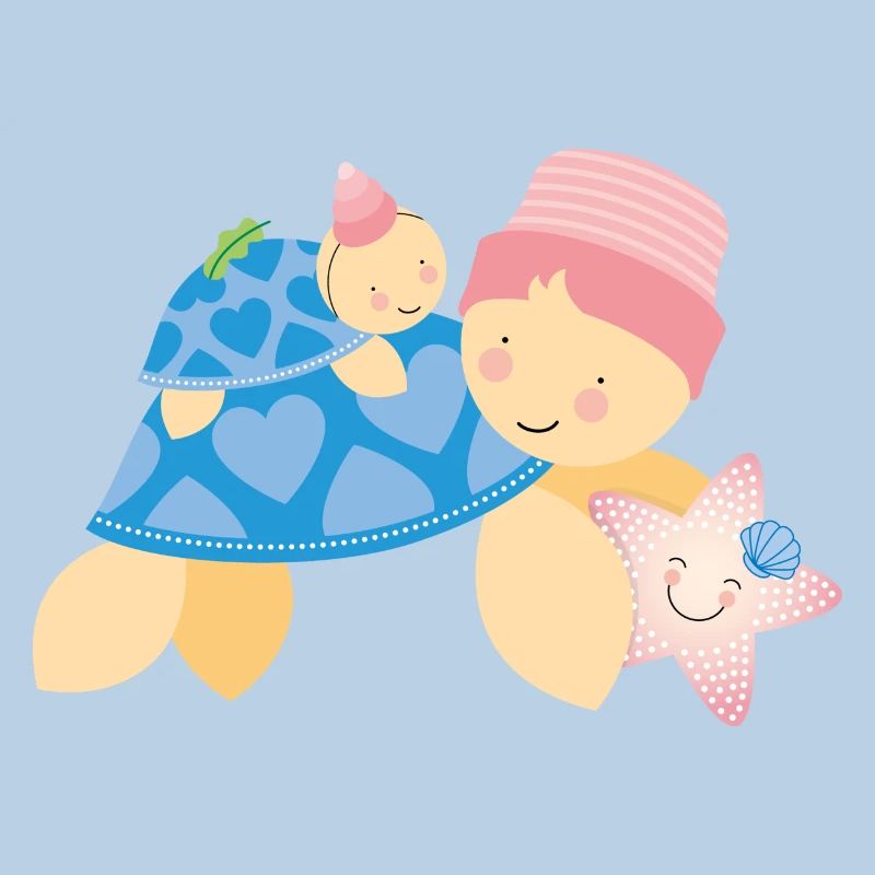 Turtles with starfish
