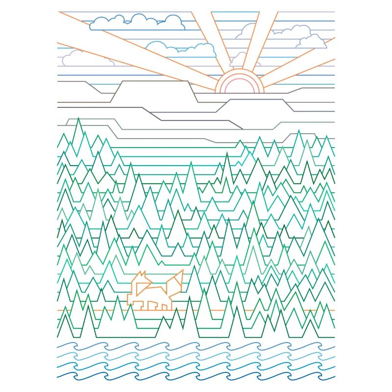 Fox & Forest (Landscape)