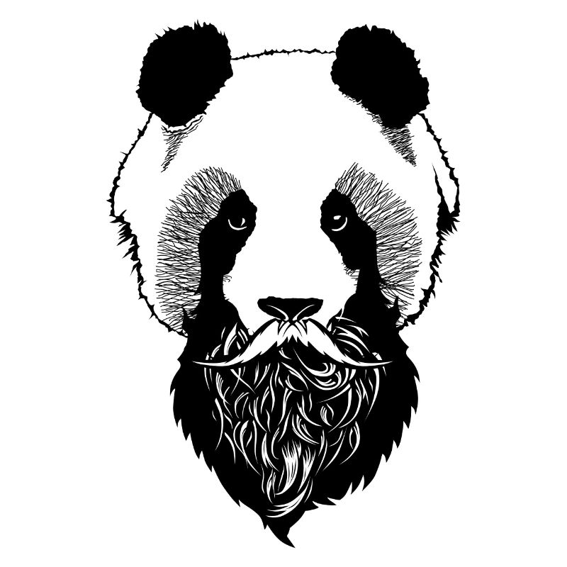 panda head mustache mustache mustache bearded beard