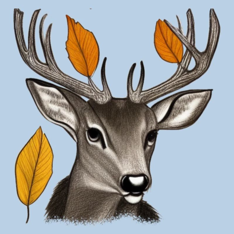 Hirschkopf im Herbst Hirsch Geweih Bock Reh Kitz 4
