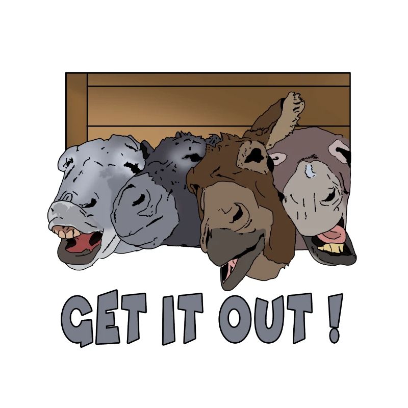 Get it out! Donkey group Gift idea for crazy