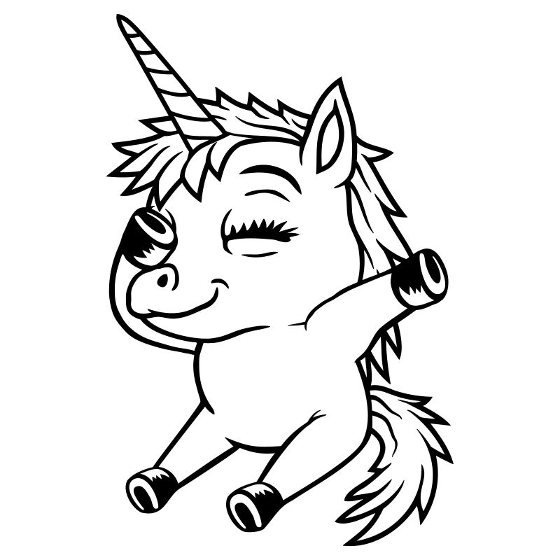 Sitzendes Dabbing Einhorn Mädchen