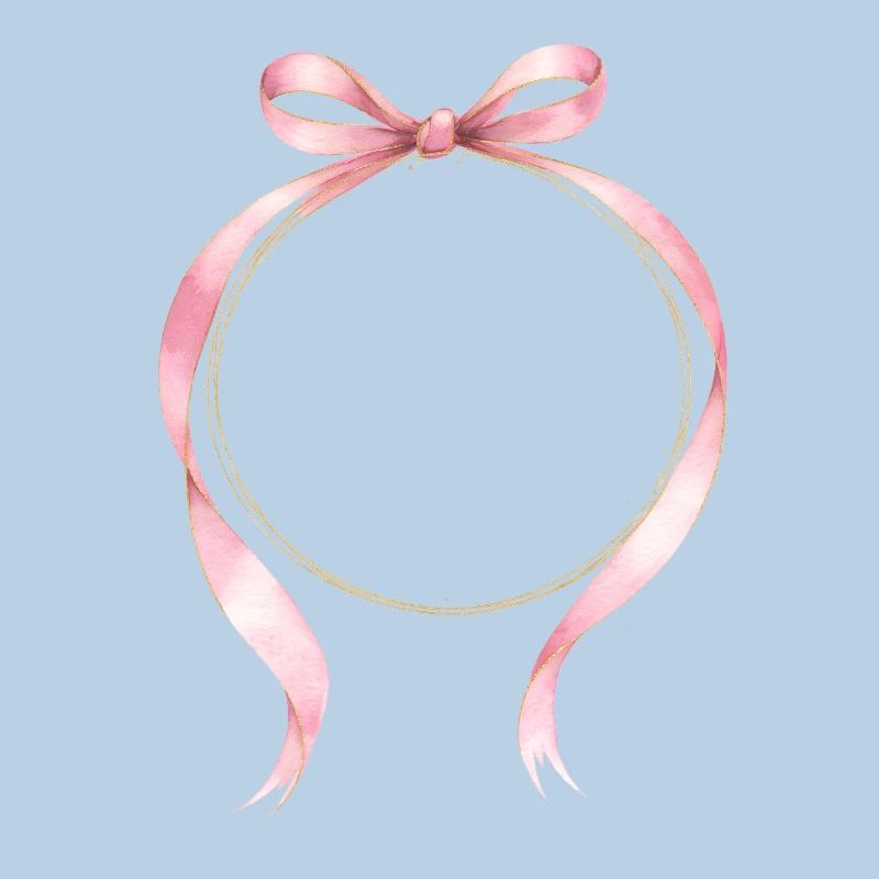 Bow Circle Pink Gold Customizable