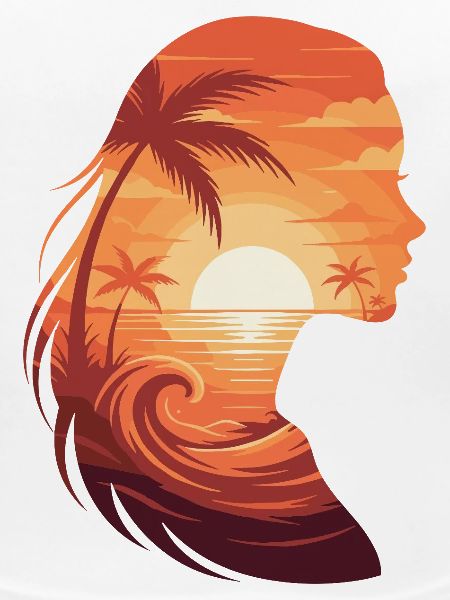 Sunset silhouette profile