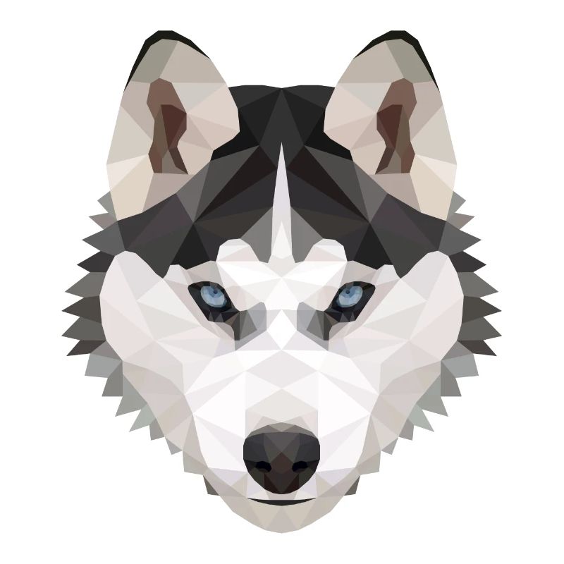 Husky Polygon Hund Eis Schnee Tierliebe Geschenk