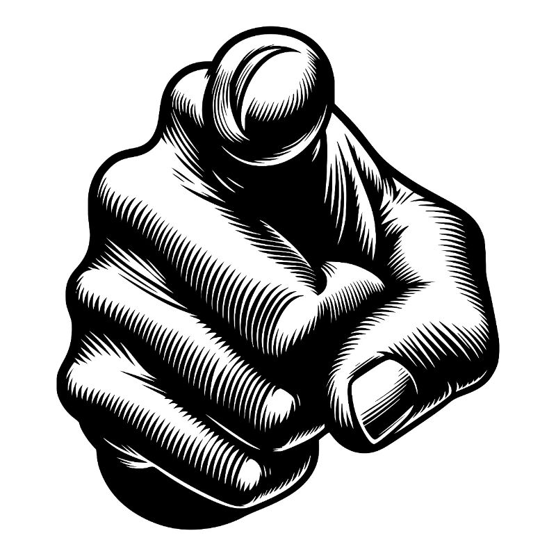 Classic Iconic Finger Pointing Hand Gesture