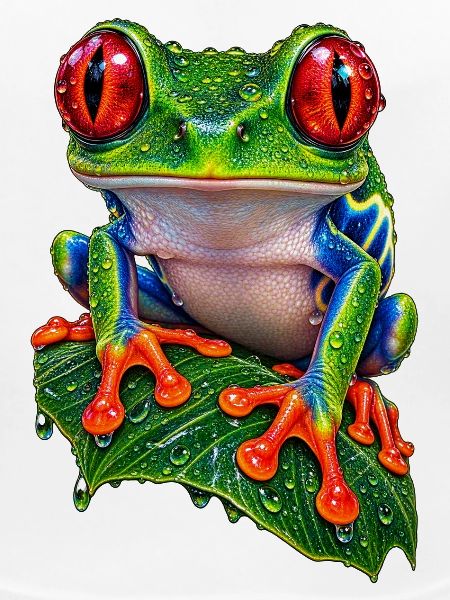 Rotäugiger Laubfrosch auf Blatt