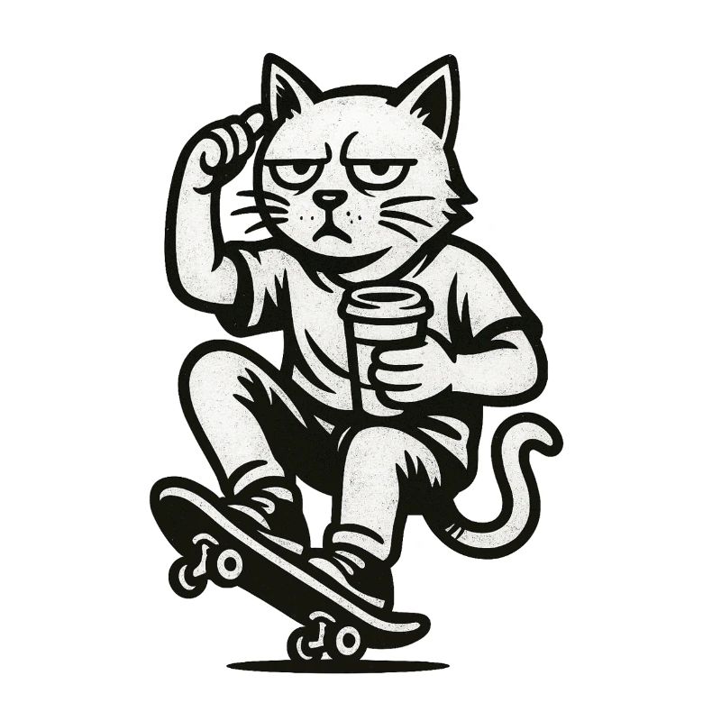 Grim Skate Cat