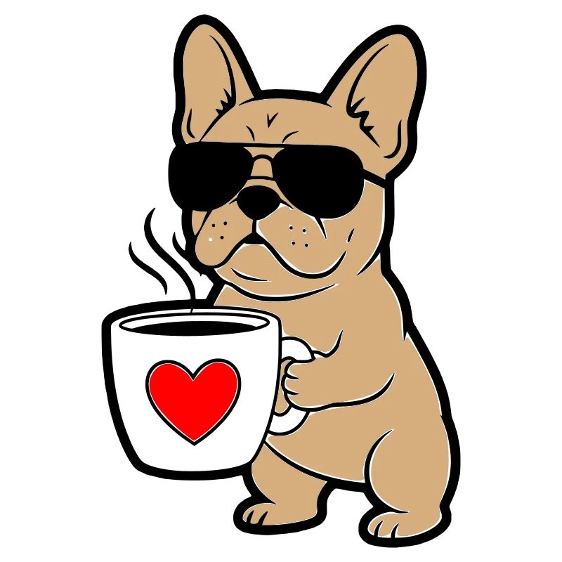 Frenchie Dog Coffee Comic