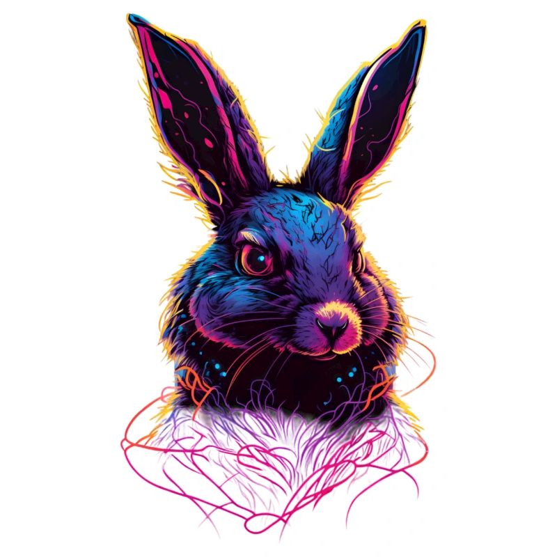 Rabbit Synthwave 80 s gift