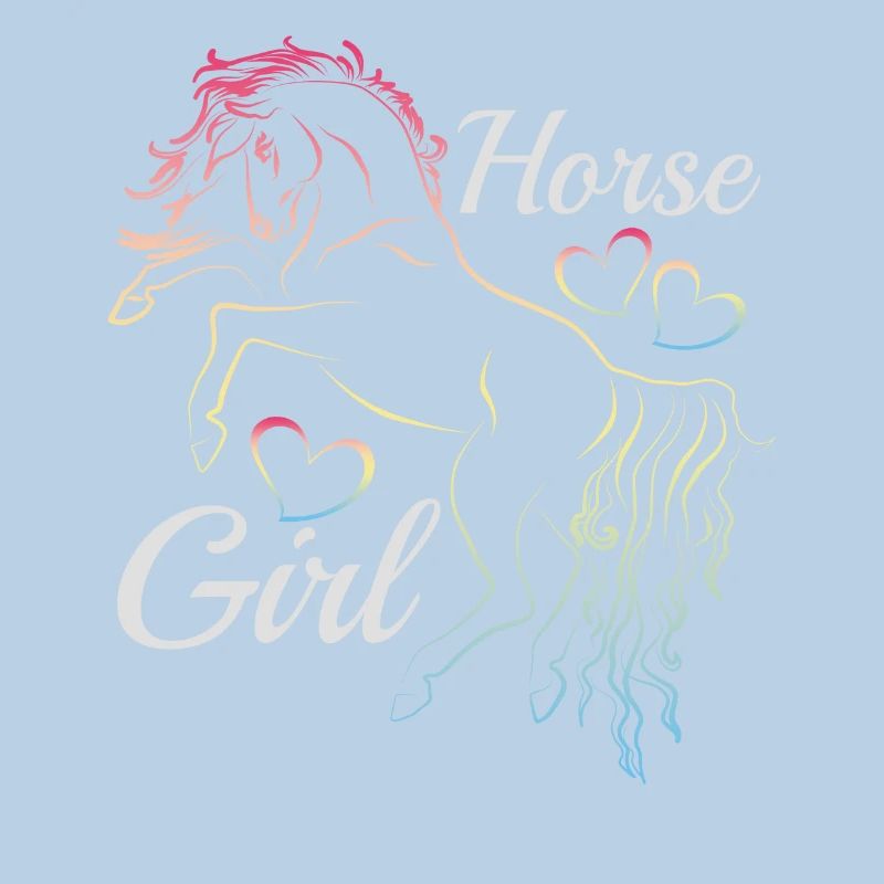 Pferdemädchen Regenbogen Silhouette Geschenkidee