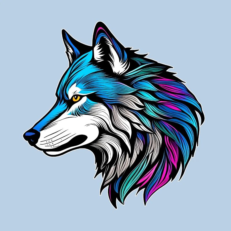 Das schöne Profil eines Wolfes