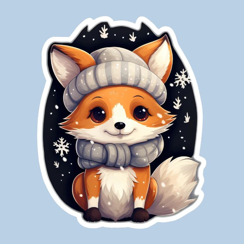 Fox in winter night