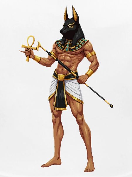 Anubis-Krieger mit Ankh-Cosplay