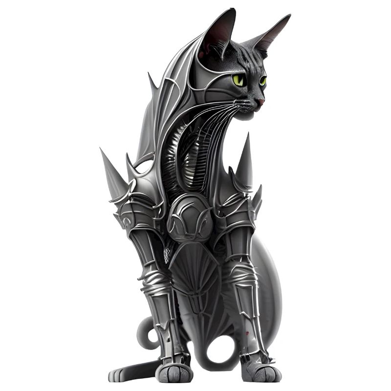 Cat in biomechanical armor