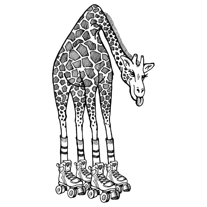 Girafe sur rollers