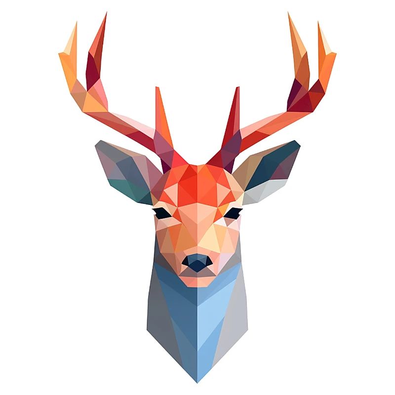 Reh Hirsch Kopf Low Poly Logo Design