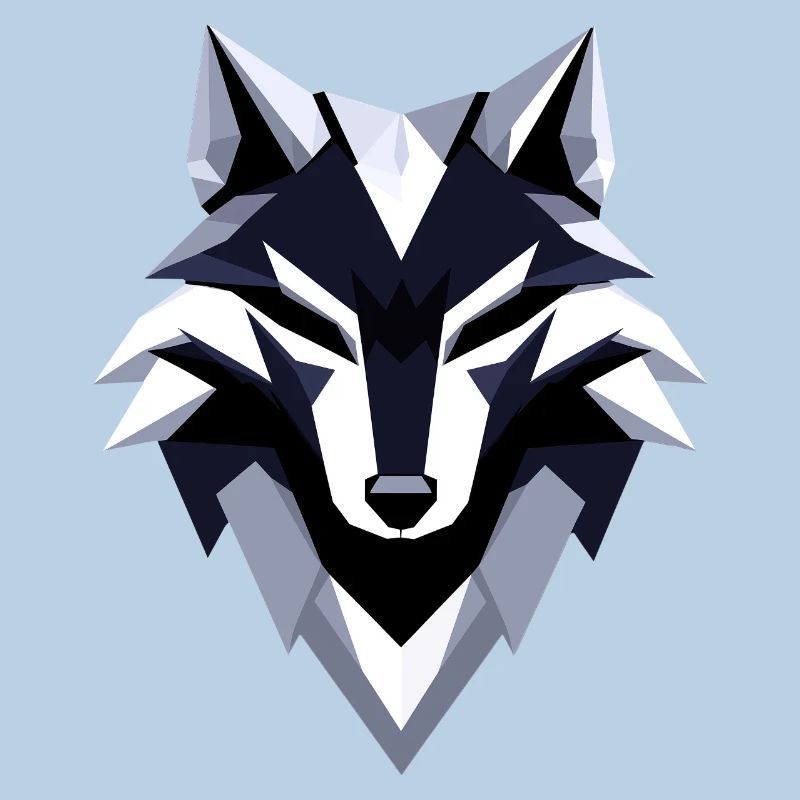 Conception du logo Wolf Low Poly