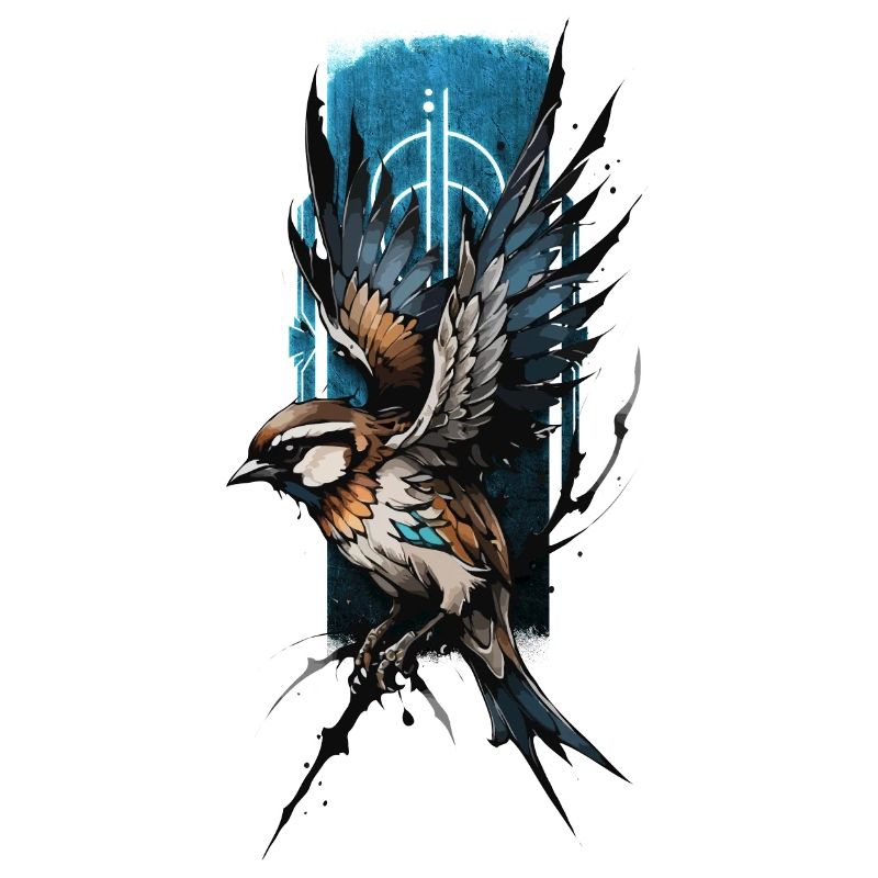 Perchoir de branche : oiseau cardinal déployant ses ailes