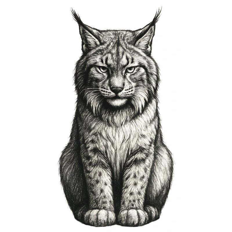 Crayon Silhouette Lynx