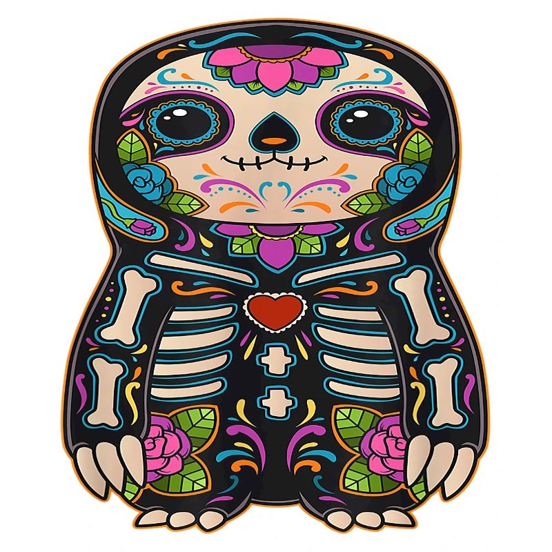 Sloth Dia de los Muertos Sugar Skull