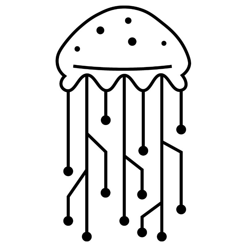 Jellyfish with Traces - Computer Mainboard