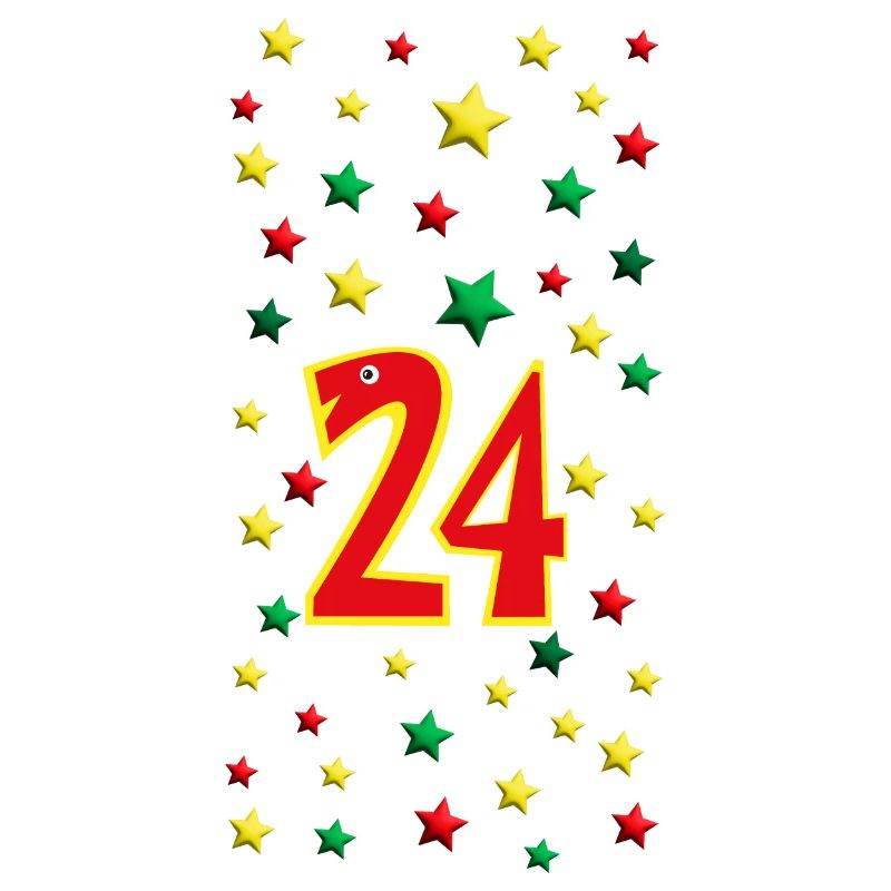 24.Geburtstag oder Weihnachten mit vielen Sternen.