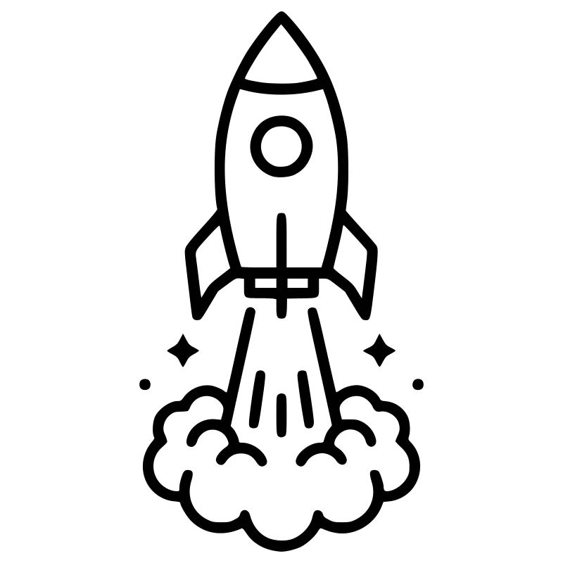 Icône spatiale de lancement de fusée