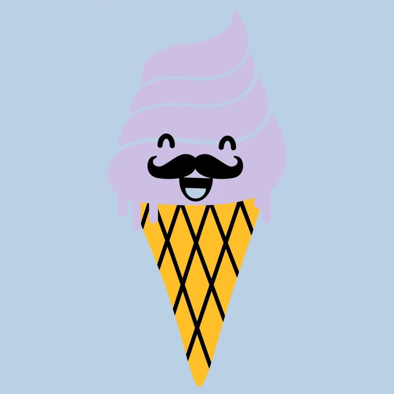 ice cream with mustache - ice cream with beard