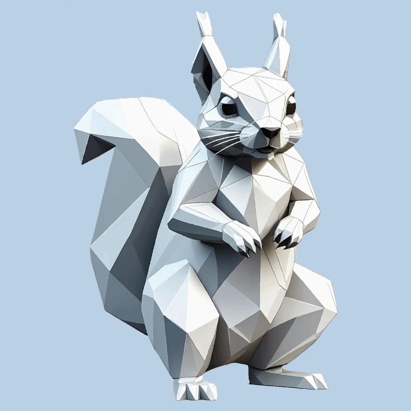 Squirrel - Cute Low Polygon Design