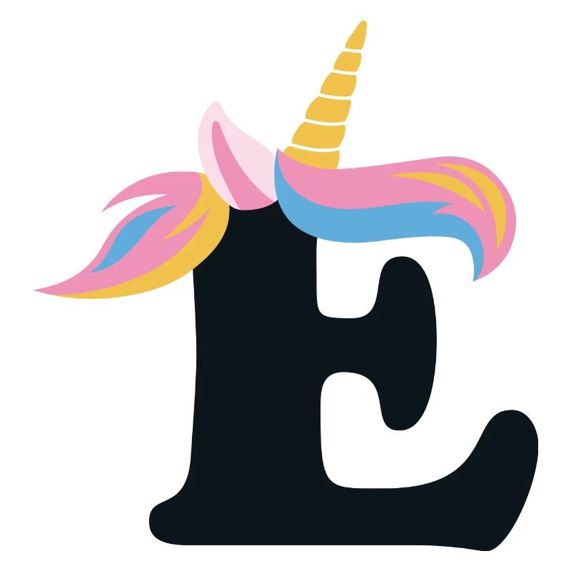 Einhorn-Buchstabe Regenbogenstyle "E" | be unique
