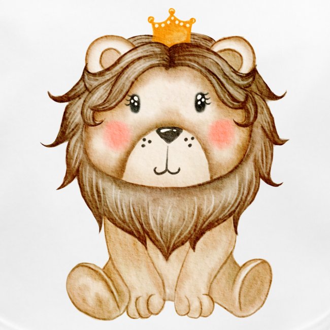 Süßer Löwe mit Krone