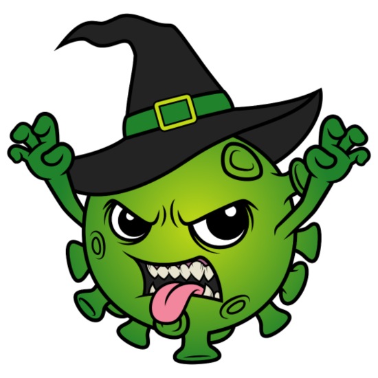 Halloween 2022 Corona Virus Witch Witch Evil Witch' Baby Bib | Spreadshirt