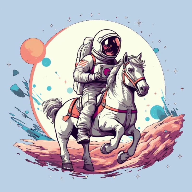 Astronaute à cheval dans l’espace