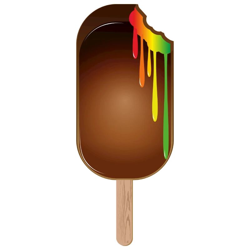 Chocolate popsicles with rainbow filling