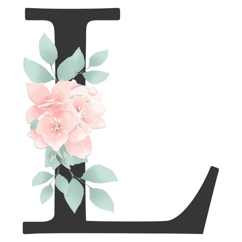 Customizable Monogram Pastel Floral L
