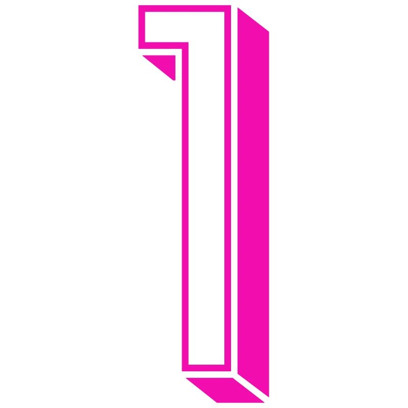 Zahl eins - Nummer 1 pink Mädchen Trikotnummer
