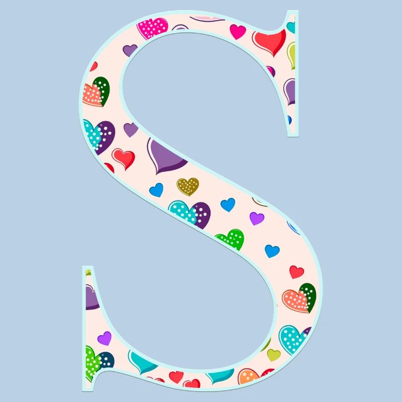 Customizable Monogram S Heart Pattern