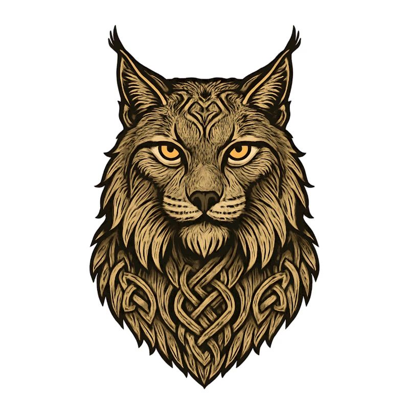 Wolf's head with Celtic ribbon