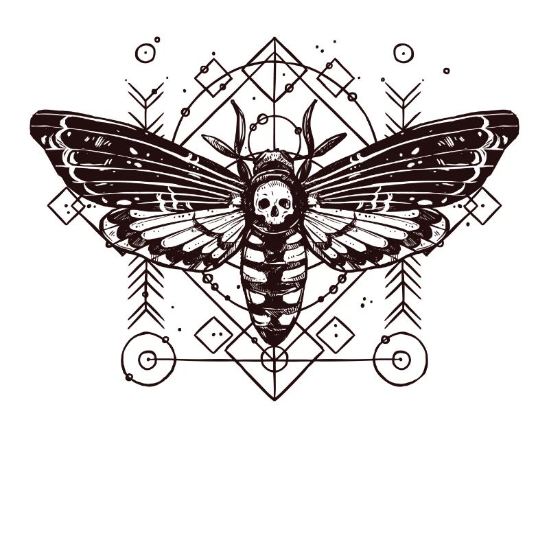 Papillon B de tatouage d'insecte Schaedel Skull Skull