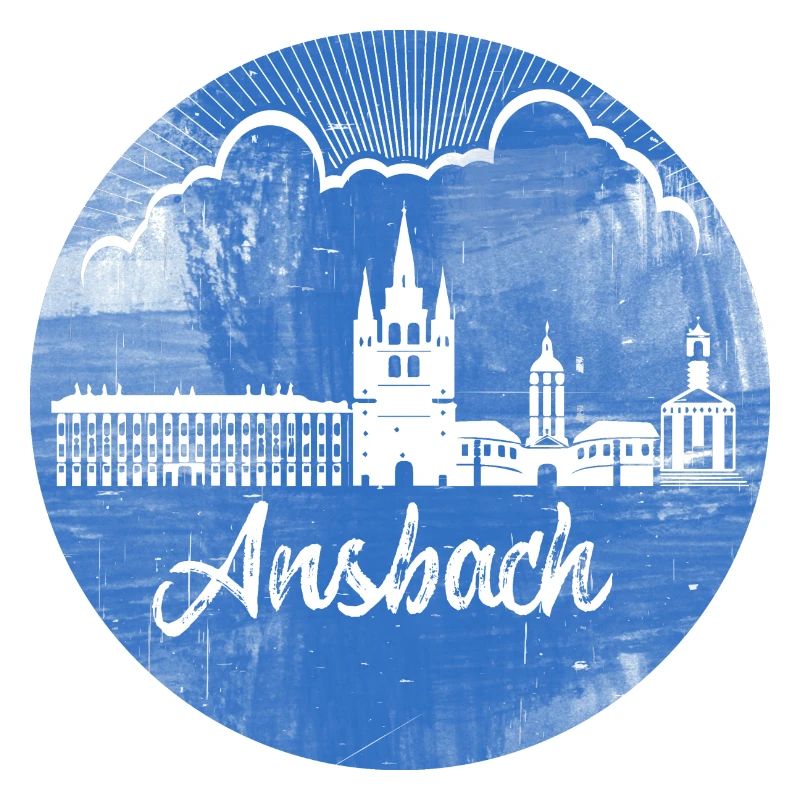 ansbach,skyline,blue,circle,retro