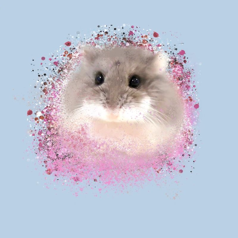 dwarf hamster,hamster,pink,graffiti,painting